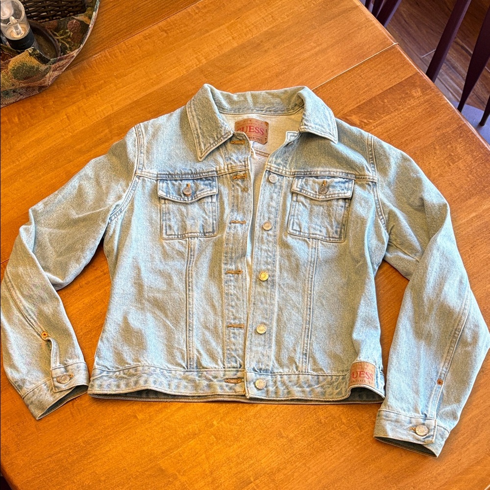 Guess Vintage Light Blue Jean Jacket size XL